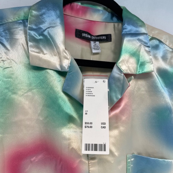 Urban Outfitters Tye Dye Short Sleeve Button Down Shirt Unisex Medium NEW - Picture 14 of 14